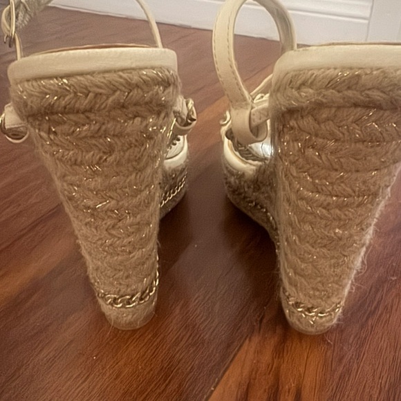 bebe Gold Chain Wedge Sandals - Picture 2 of 7